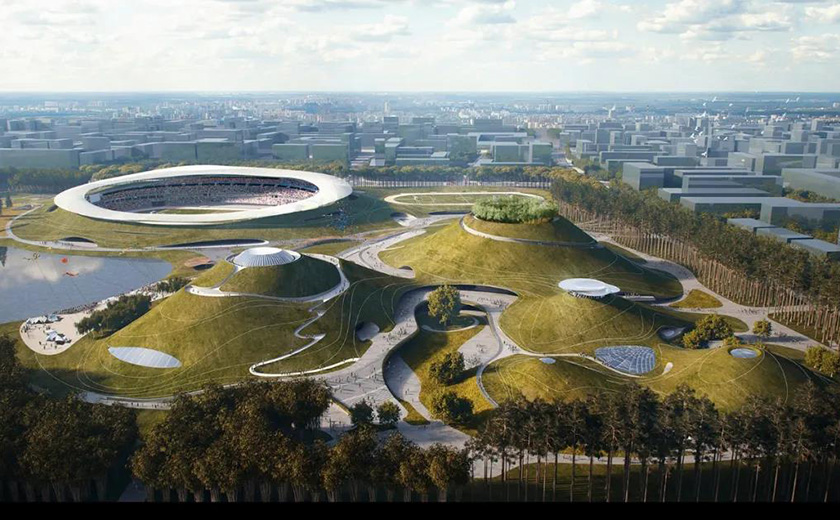 一座“消失”的體育場，順利結(jié)頂了